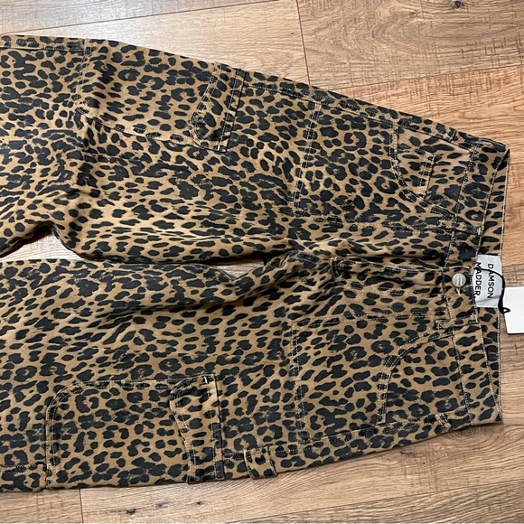 NWT Revolve Dio Cargo Jeans Leopard Damson Madder Leopard Print Pants UK 10 US 6 - Picture 7 of 12